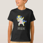 Oekraïne Flag Dabbing Unicorn T-shirt (Voorkant)