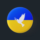 Oekraïne Flag Peace Dove Button Freedom<br><div class="desc">Oekraïne Button Peace - Oekrainian Flag - Freedom Support - Solidarity - Strong Together - Freedom Victory Let's make the world a better place - everybody together! Je moet een world begins zijn - depends - needs YOU too. You can transfer to 1000 Zazzle products. Resize and move or remove...</div>