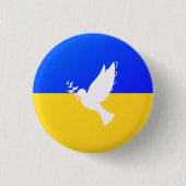 Oekraïne Flag Peace Dove Button Freedom (Voorkant)