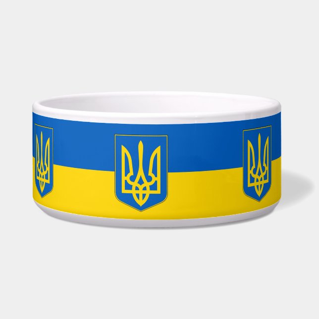 Oekraïne Flag Pet Bowl Voerbakje (Links)