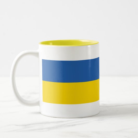 OEKRAÏNE-FLAG TWEEKLEURIGE KOFFIEMOK (Links)