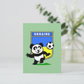Oekraïne Football Panda Briefkaart (Staand voorkant)