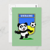 Oekraïne Football Panda Briefkaart (Voorkant / Achterkant)