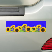 Oekraïne Freedom Peace - Oekraïense vlagbloemen Bumpersticker (Op auto)
