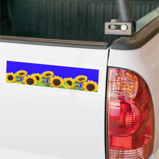 Oekraïne Freedom Peace - Oekraïense vlagbloemen Bumpersticker (Op Truck)