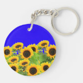 Oekraïne Freedom Peace - Oekraïense vlagbloemen Sleutelhanger (Achterkant)