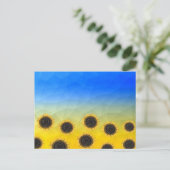 Oekraïne geel blauw geometrisch mesh patroon Bloem Briefkaart (Staand voorkant)