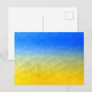 Oekraïne geel blauw geometrisch mesh patroon briefkaart
