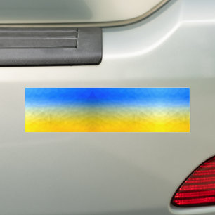 Oekraïne geel blauw geometrisch mesh patroon bumpersticker