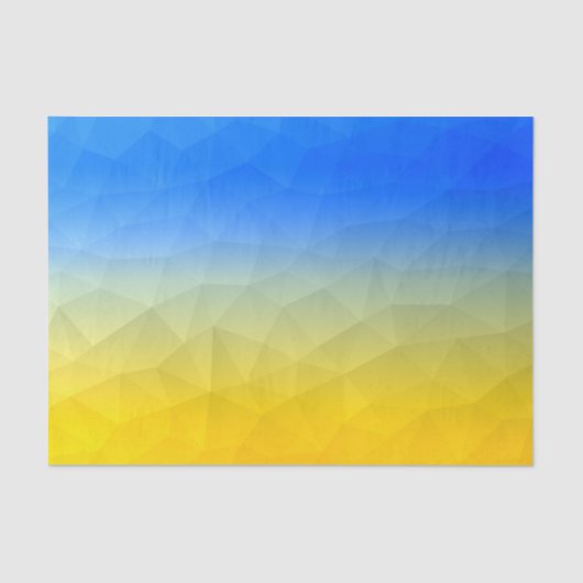 Oekraïne geel blauw geometrisch mesh patroon tissuepapier (Voorkant)