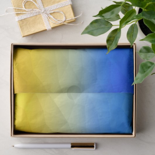 Oekraïne geel blauw geometrisch mesh patroon tissuepapier (Geschenk)