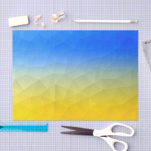 Oekraïne geel blauw geometrisch mesh patroon tissuepapier (Craft)