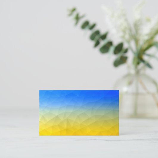 Oekraïne geel blauw geometrisch mesh patroon visitekaartje (Staand voorkant)