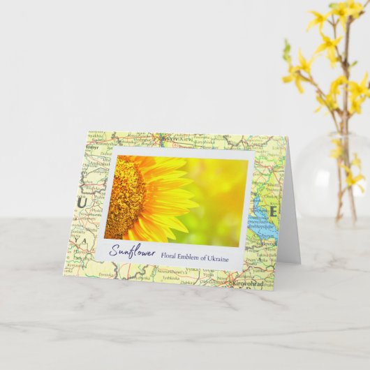 Oekraïne Geel Zonnebloem Bloemen Embleem op kaart (Gele Bloem)