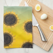 Oekraïne geometrie mesh Zonnebloemen Custom naam Theedoek (Quarter Fold)