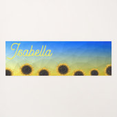 Oekraïne geometrie mesh Zonnebloemen Custom naam Yogamat (Achterkant (horizontaal))