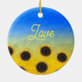 Oekraïne geometrische maaswijdtemeters Zonnebloeme Keramisch Ornament (Achterkant)