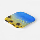 Oekraïne geometry mesh patroon Flowers Jouw naam Papieren Bordje (Gebogen)