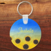 Oekraïne geometry mesh patroon Flowers Jouw naam Sleutelhanger (Achterkant)