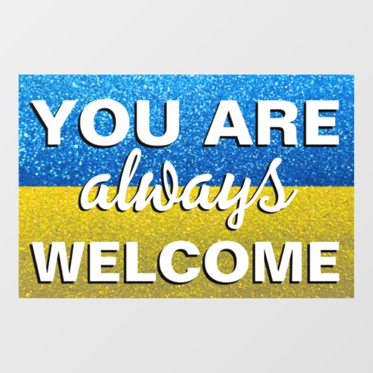 Oekraïne Glitter U bent altijd welkom winkel  Raamsticker (Vel)