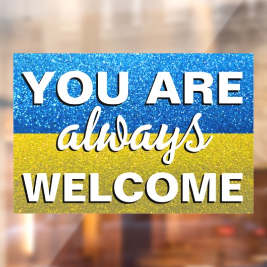 Oekraïne Glitter U bent altijd welkom winkel  Raamsticker (Vel 2)