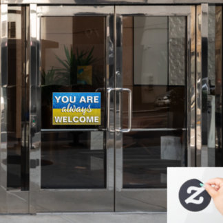 Oekraïne Glitter You Are Always Welcome Winkel Raamsticker
