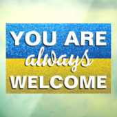 Oekraïne Glitter You Are Always Welcome Winkel  Raamsticker (Vel 3)