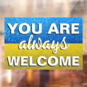 Oekraïne Glitter You Are Always Welcome Winkel  Raamsticker (Vel 2)