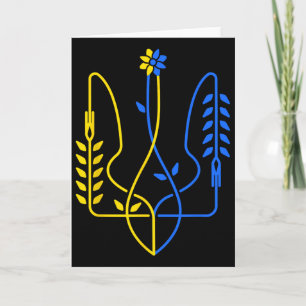Oekraïne Gouden Drietand Symbool Oekraïense Vlag H Kaart