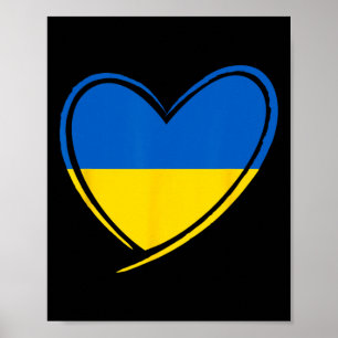 Oekraïne Hart Oekraïense Vlag Patriottische Mannen Poster