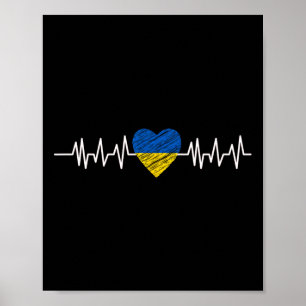 Oekraïne Hartslag Pols Oekraïense Vlag Ik Hou Van Poster