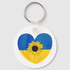 Oekraïne Heart Design met Sunflower Sleutelhanger