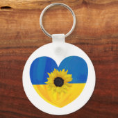 Oekraïne Heart Design met Sunflower Sleutelhanger (Voorkant)