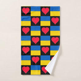 Oekraïne Heart en Vlag Pattern Fun Oekraïens Handdoek