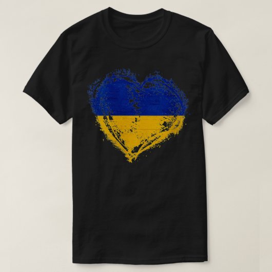  Oekraïne - Heart Shape Flag Stylish De T-shirt (Design voorkant)
