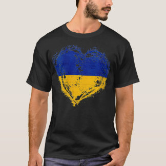  Oekraïne - Heart Shape Flag Stylish De T-shirt