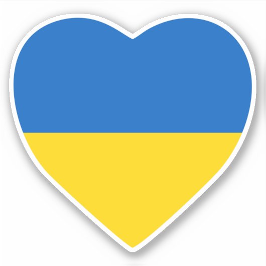 Oekraïne Heart Sticker (Voorkant)