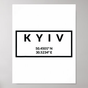 Oekraïne Hoofdstad Coördinaten - Kiev  Poster