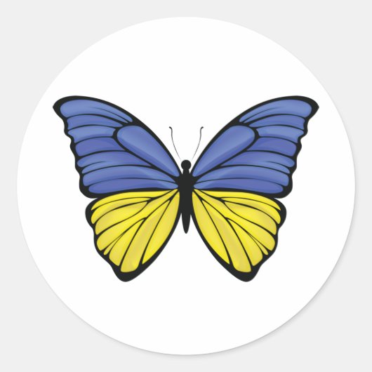 Oekraïne Hypolimnas Vlinder Ronde Sticker (Voorkant)