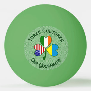 Oekraïne Ierland VS Shamrock Vlag gepersonaliseerd Pingpongbal