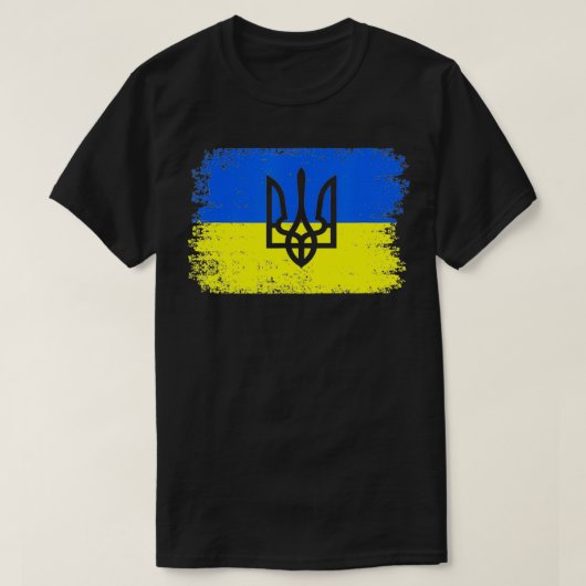Oekraïne Ik sta achter de Oekraïense vlag T-shirt (Design voorkant)