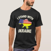 Oekraïne Ik sta achter de Oekraïense vlag T-shirt (Voorkant)