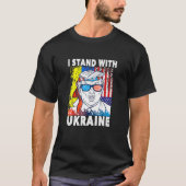 Oekraïne Ik sta achter de Oekraïense vlag T-shirt (Voorkant)