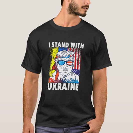 Oekraïne Ik sta achter de Oekraïense vlag T-shirt (Voorkant)