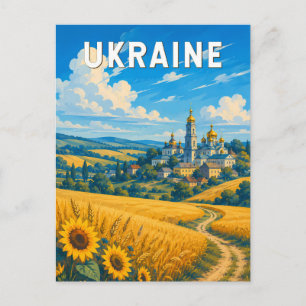 Oekraïne Illustratie Reis Kunst Vintage Briefkaart