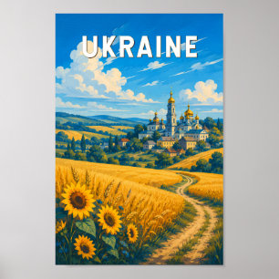 Oekraïne Illustratie Reis Kunst Vintage Poster