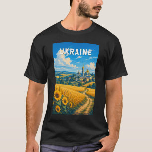 Oekraïne Illustratie Reis Kunst Vintage T-shirt