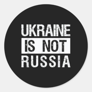 Oekraïne is geen Rusland - steun Oekraïne en stopz Ronde Sticker