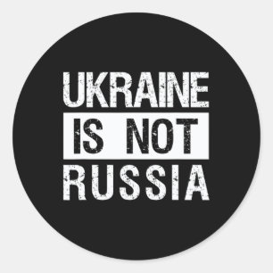 Oekraïne is niet Rusland - steun Oekraïne en stop  Ronde Sticker