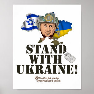 Oekraïne Israël Vlaggen Selenskyj Steun Oekraïne  Poster